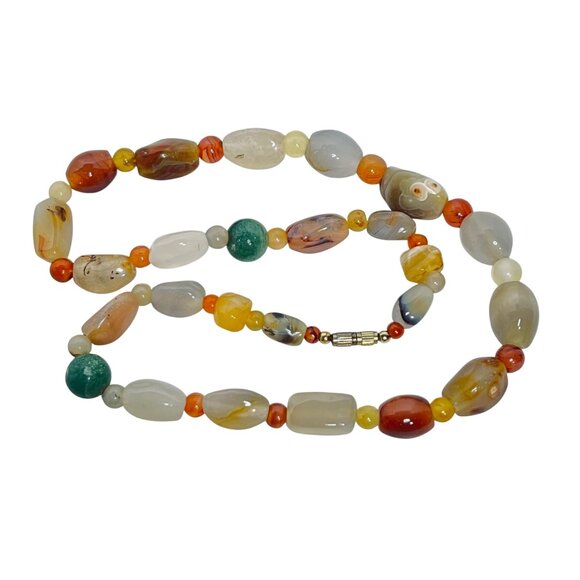Single Strand Semi Precious Gemstone Necklace With Multicolored Beads (5878) - Picture 6 of 7